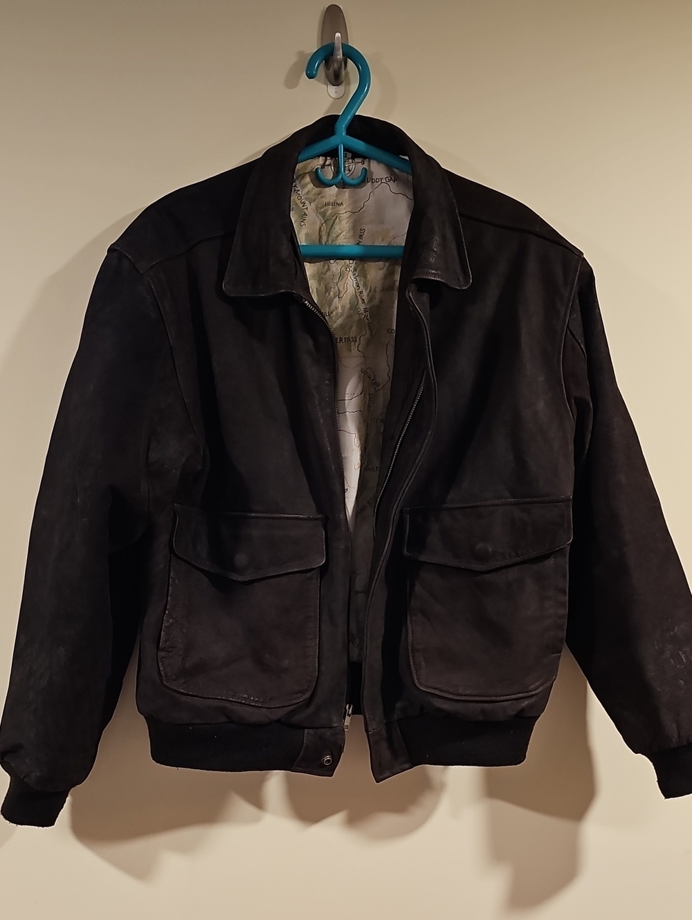 Wilsons Leather Brown Bomber Jacket with Flap Pockets